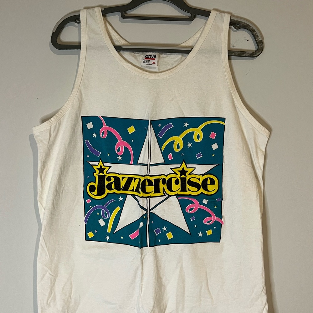 Vintage 90s Jazzercise Exercise Aerobics Fun Party Tank Top